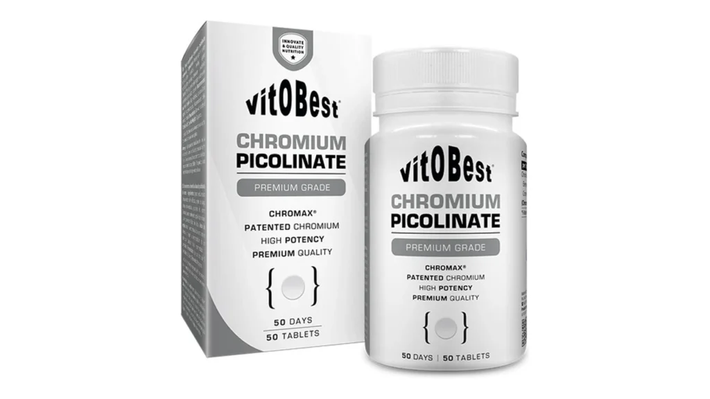 VitOBest Cromo Picolitro 50 caps - Picolinato de cromo ideal para veganos.