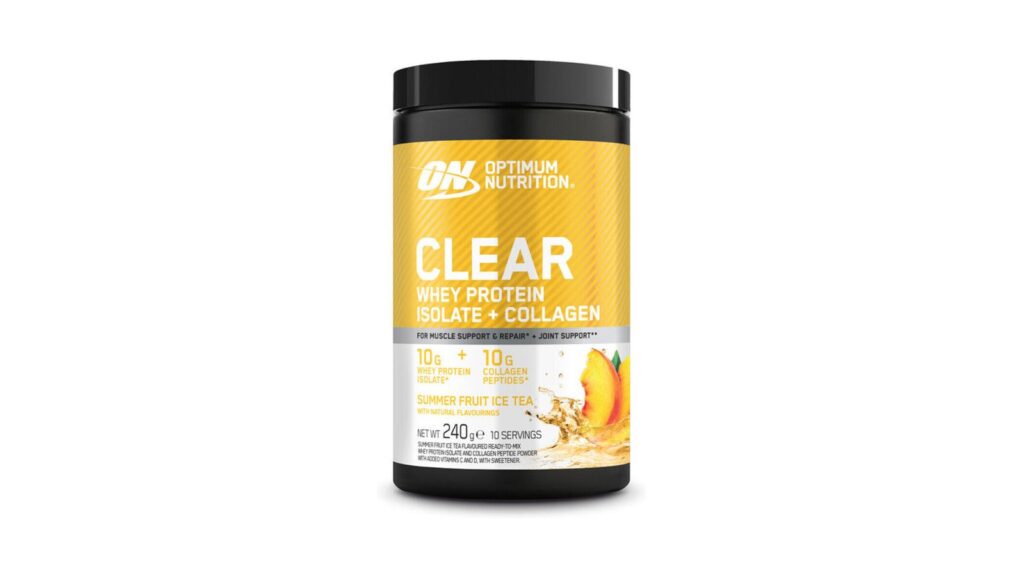 Optimum Nutrition Clear Whey + Collagen - Formula con proteínas y colágeno.