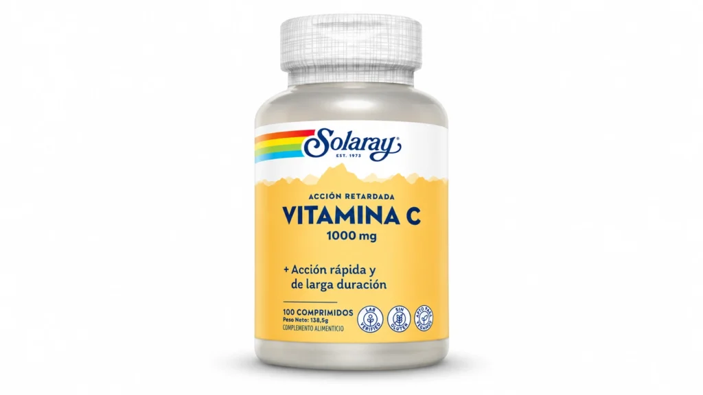 Suplemento de Vitamina C 1000 Mg 100 Tabletas - Marca Solaray
