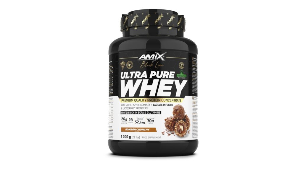 Amix Black Ultra Pure Whey Protein - Proteína para ganar masa muscular.