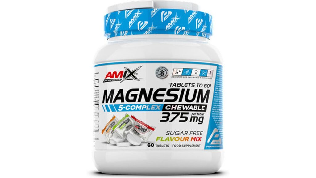 Amix Magnesio 5-complex Masticable - 60 Tabs que aportan diferentes tipos de magnesio.